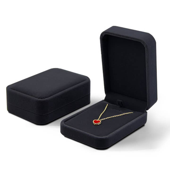 Zakka - Wholesale Jewellery box/organiser - Velvet Jewelry Box Black Ring Pendant Necklace Earrings2