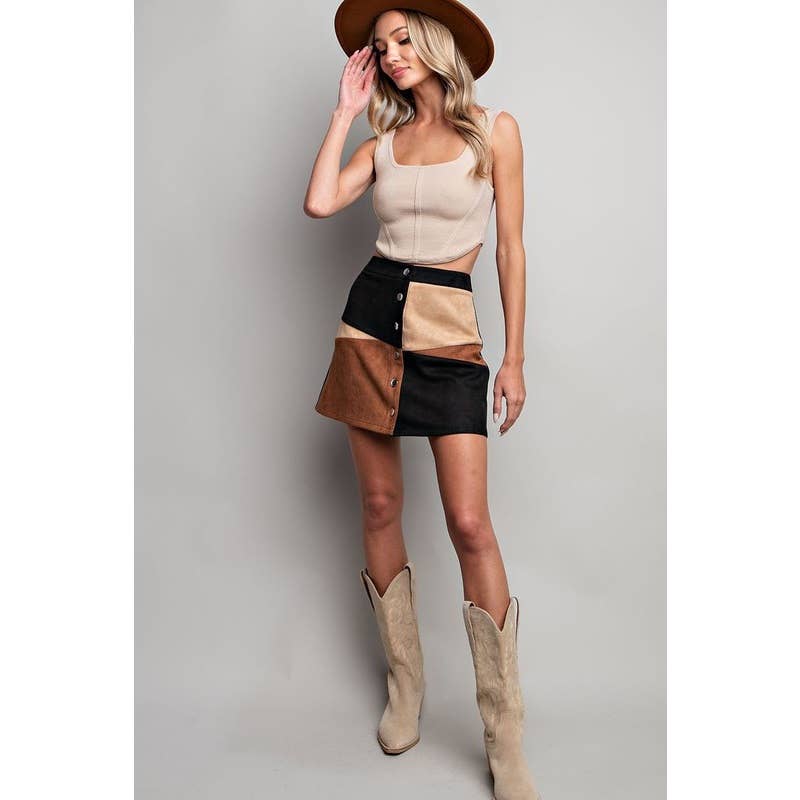 STYLE USA - Wholesale Skirt - Women's - Color block mini skirt7