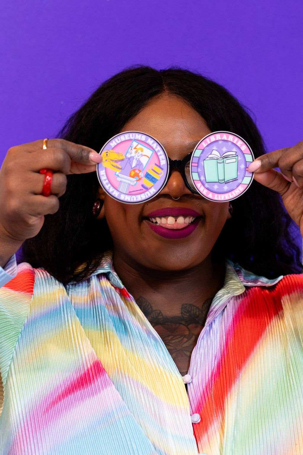 NatterDoodle – wholesale Sticker – Libraries Are a Lifeline Vinyl Sticker – Book Lover Reading1