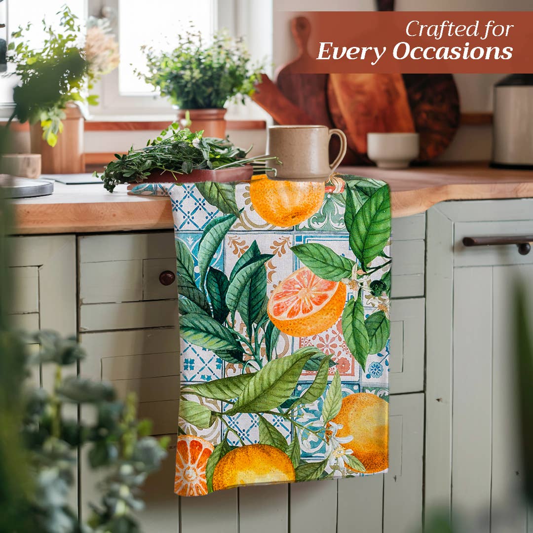 Maison d'Hermine - Design in Every Thread - Wholesale Tea Towel - Kitchen Towels 100% Cotton - Set of 3 - Agrume4