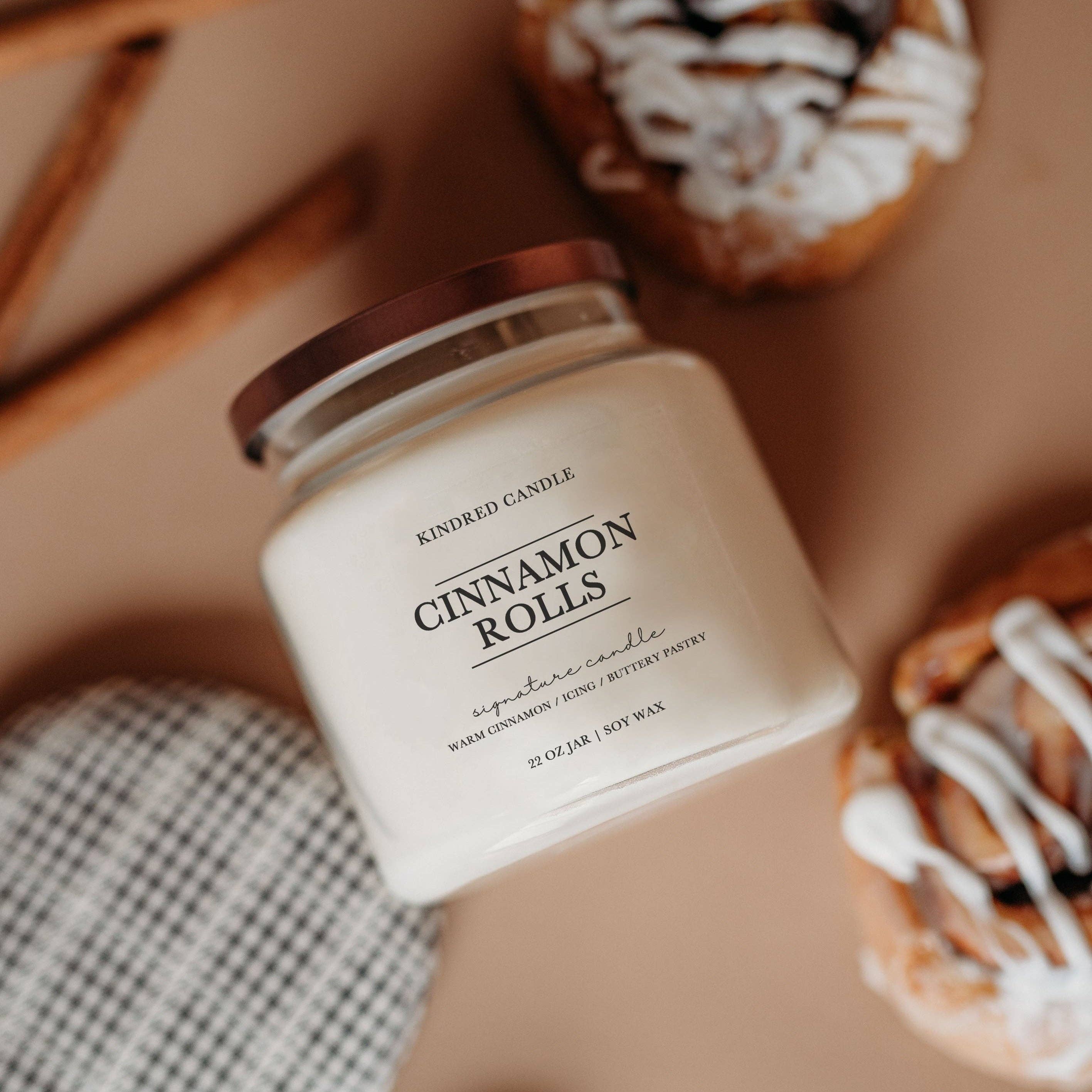Kindred Candle - Wholesale Jar/Filled Candle - Cinnamon Rolls 22 oz2