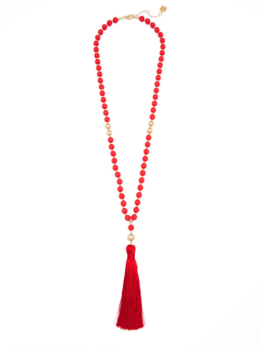 ZENZII Jewelry - Wholesale Beaded/Pearl Necklace - Matte Beaded Necklace With Tassel4