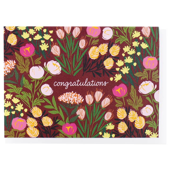 Garnet Botanicals Congratulations Boxed Note Cards for wholesale by Smudge Ink