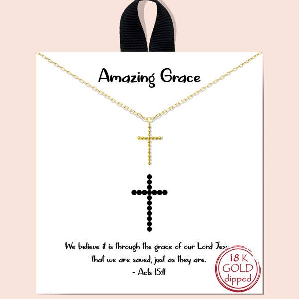 Amazing Grace Ball Cross Necklace for wholesale by SOPHIA WHOLESALE