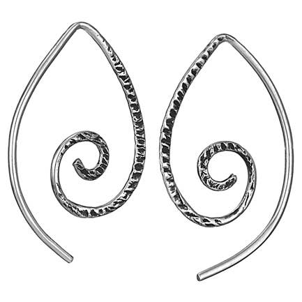 Boucles d'oreilles pendantes en argent sterling Curl Love pour la vente par Tiger Mountain Jewelry