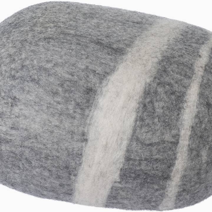 myfelt - Wholesale Decorative Tabletop Object - Carl — felt pebble stone light grey 100% wool handmade