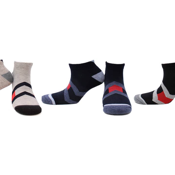 Chevron-Socken aus gekämmter Baumwolle (3 Paar) für den Großhandel von Kolibri Socks