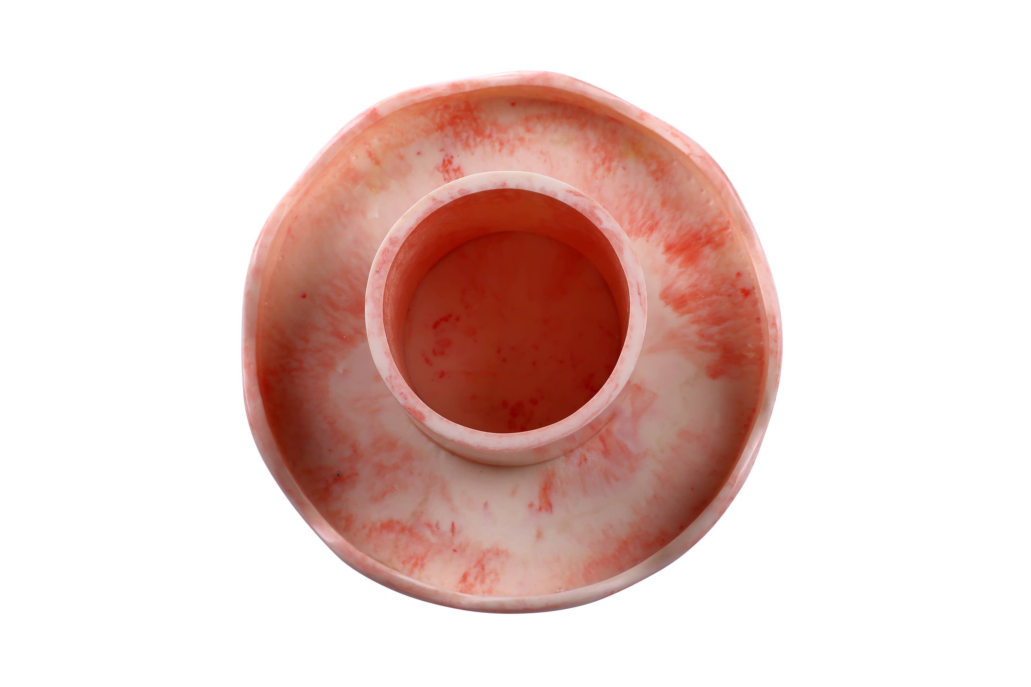 Casa Amarosa - Wholesale Taartplateau - Roze scallop taartplateau van hars, 24 x 11,5 cm4