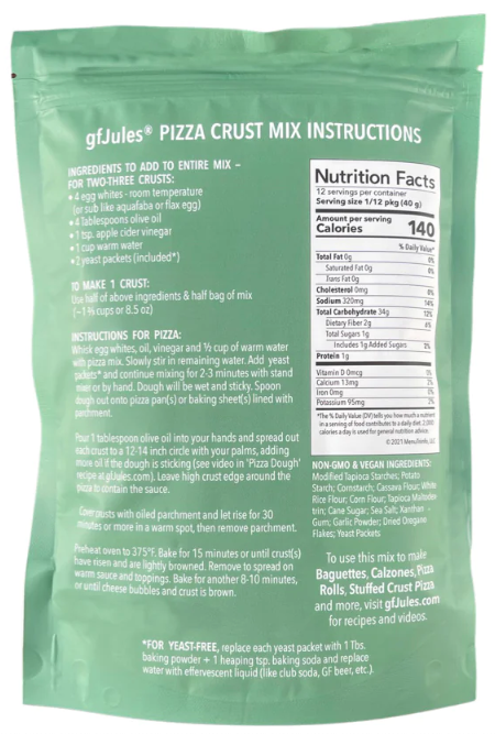 gfjules - Wholesale Bread Mix - gfJules Gluten Free Pizza Crust Mix--Voted #1 by consumers!5