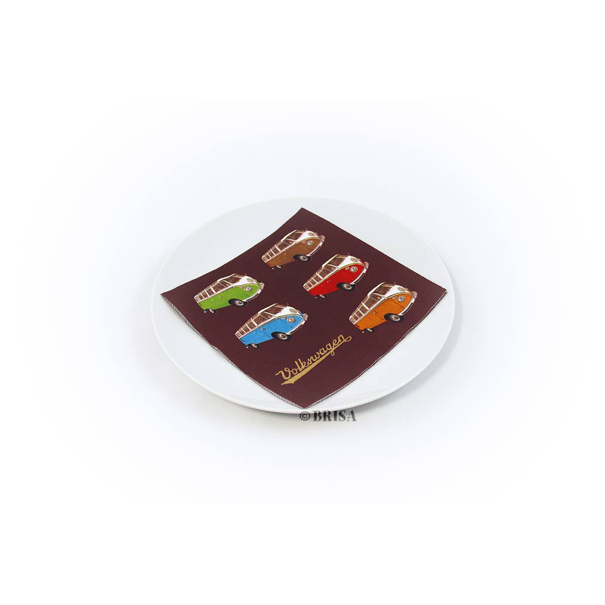 VW Collection by BRISA - Wholesale Disposable Napkin - VW T1 Bus Printed Napkins - Parade1