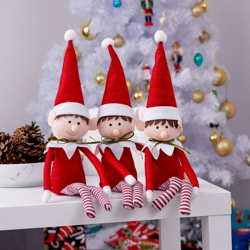 The Twiddlers - Wholesale Christmas Decoration - Pack of 3 Stuffed Christmas Elves2