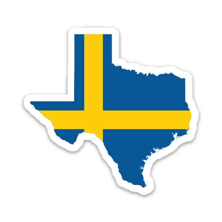 Scandinavian Design Studio - Wholesale Sticker - Texas Swedish Flag Sticker