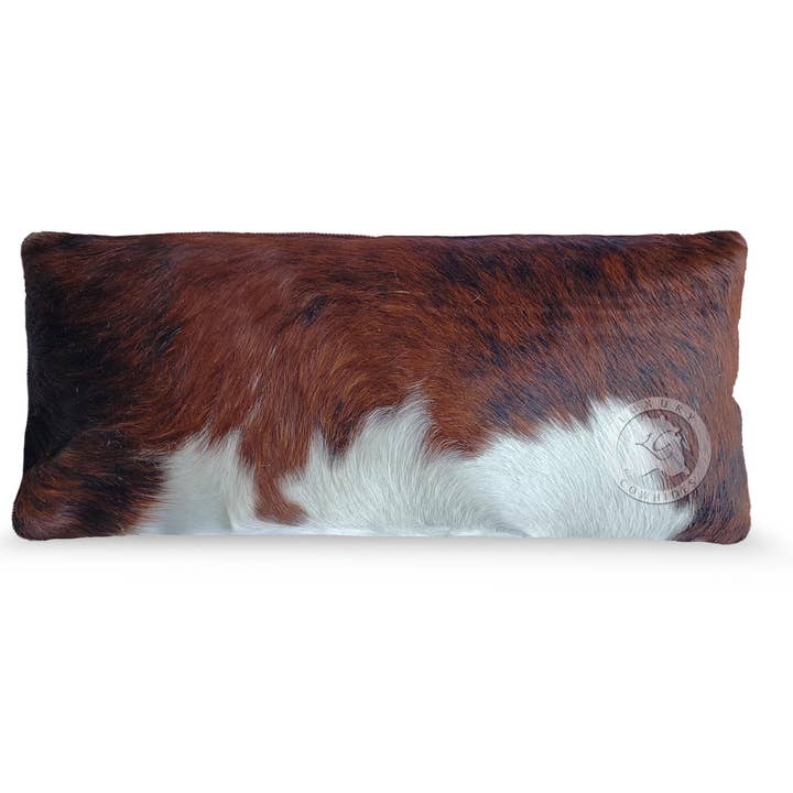 Sunshine Cowhides - Wholesale Throw Pillow Cover - Tricolor Cowhide Pillow Cover, 7" x 15"