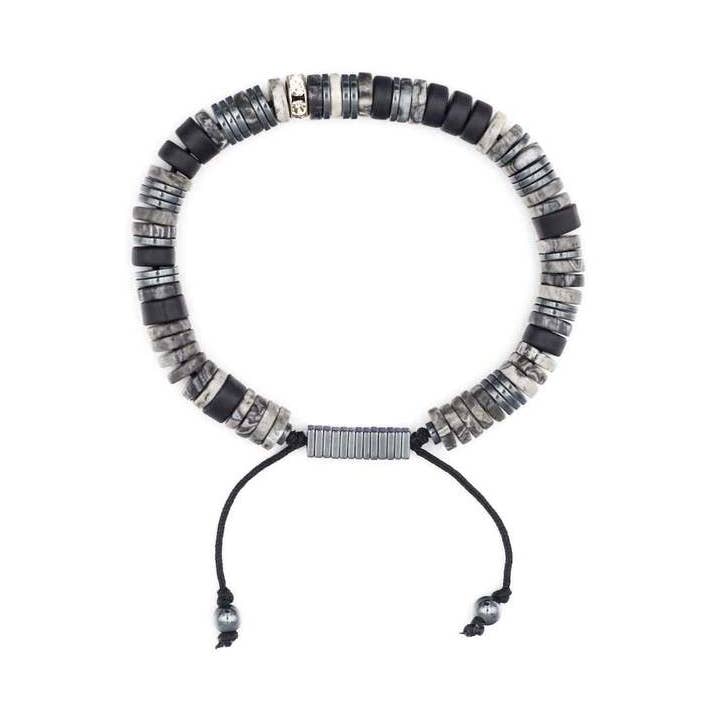 Bracelet Heishi Jaspe Turquoise et Hématite pour la vente par Popvibe