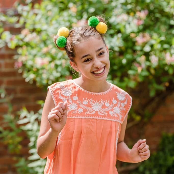 PomPom Galore - Wholesale Hair Tie - Yellow Pom Pom Hair Bobbles