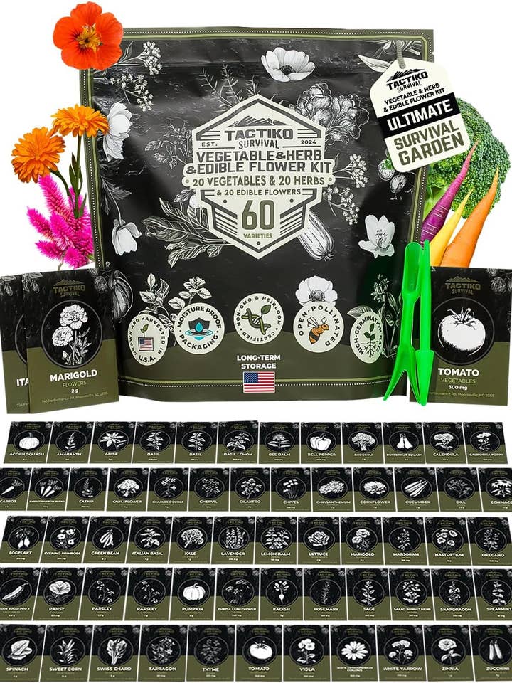Tactiko Ultimate Garden Seed Kit - 60 Varieties for wholesale by Tactiko Survival
