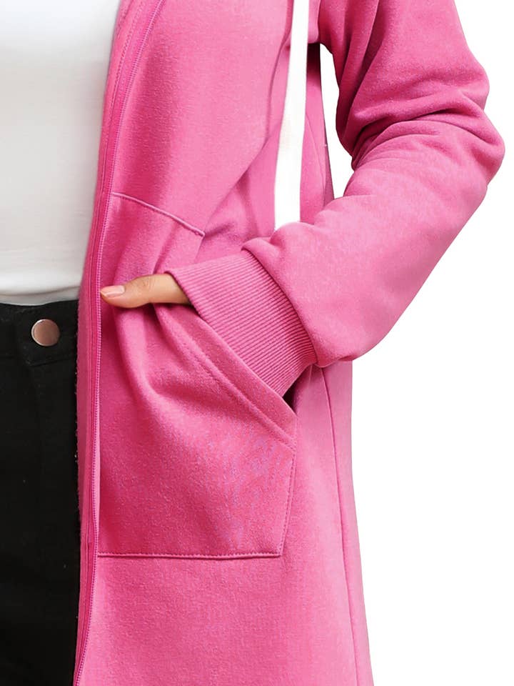 NINEXIS - Vente Sweat à capuche – femme - CWOHOL448_Veste longue légère à capuche zippée42