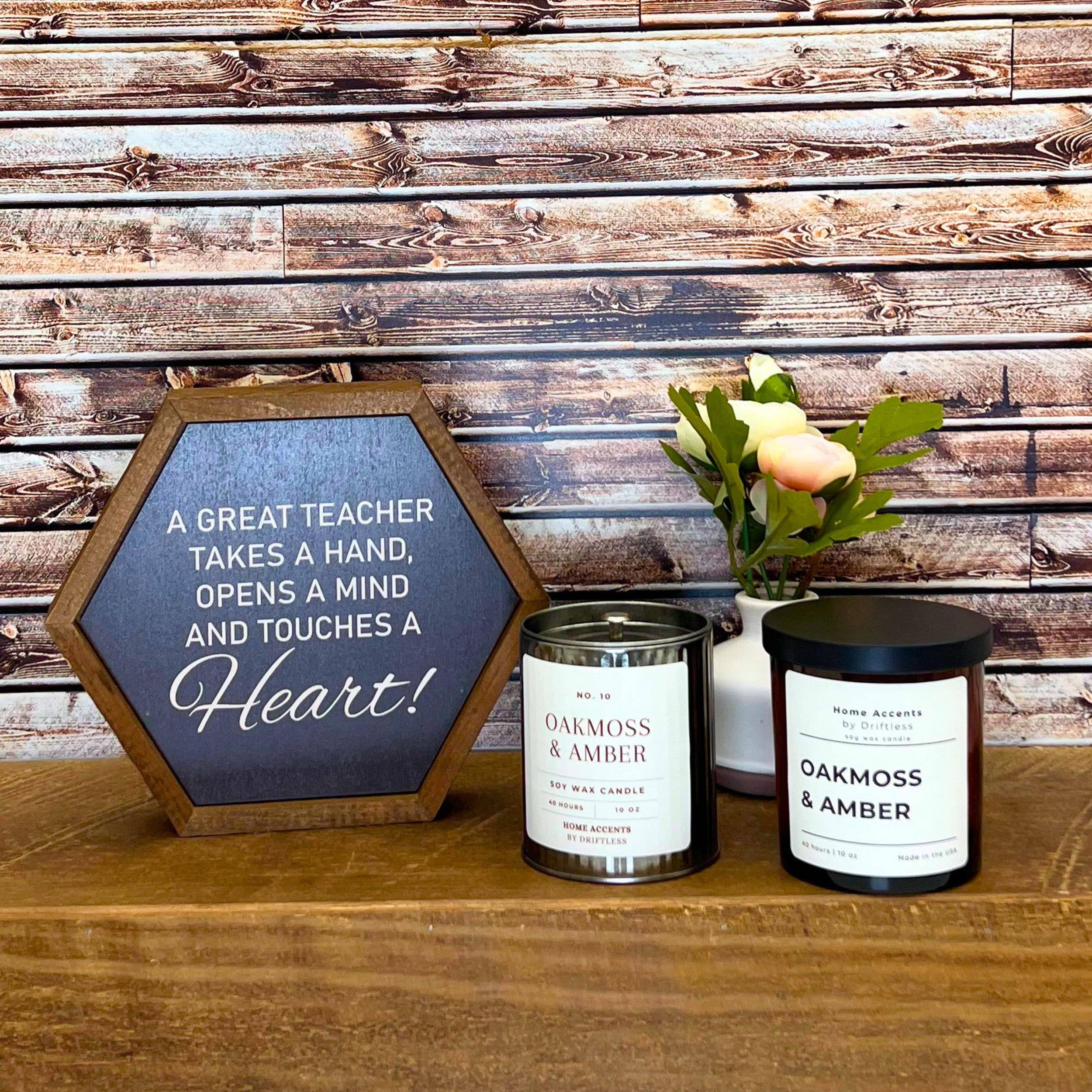 Home Accents By Driftless - Wholesale Jar/Filled Candle - Oakmoss & Amber Fall Candle - Farmhouse Candles Wholesale1