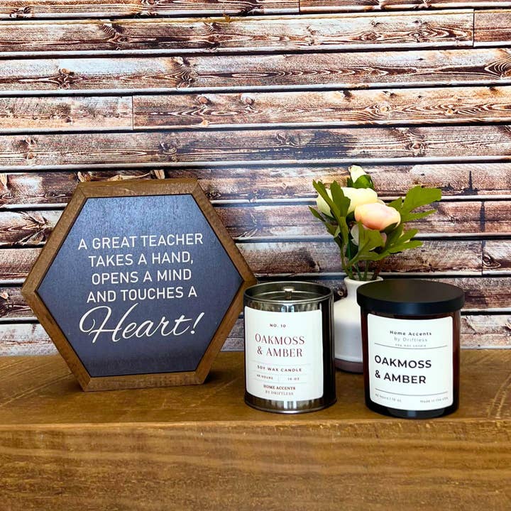 Home Accents By Driftless - Wholesale Jar/Filled Candle - Oakmoss & Amber Fall Candle - Farmhouse Candles Wholesale1