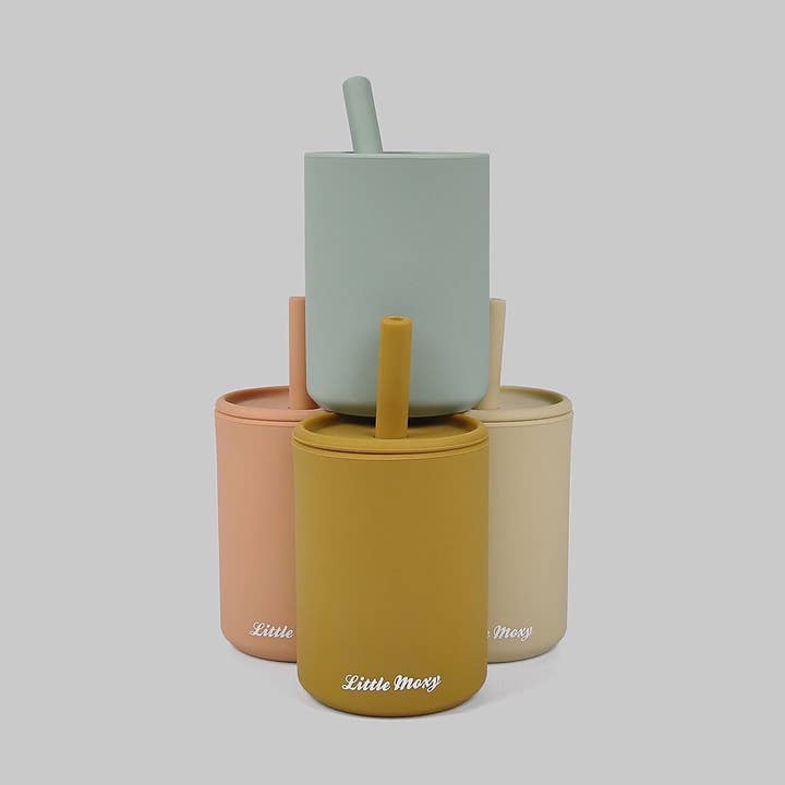 Little Moxy – wholesale Drinking glass/cup – Kids & Baby – Sage 2-in-1 Bite Safe Baby Drinking Cup3