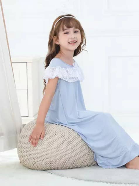 White Sleepwear - Lace Sleeveless Cape Gown for wholesale on Faire