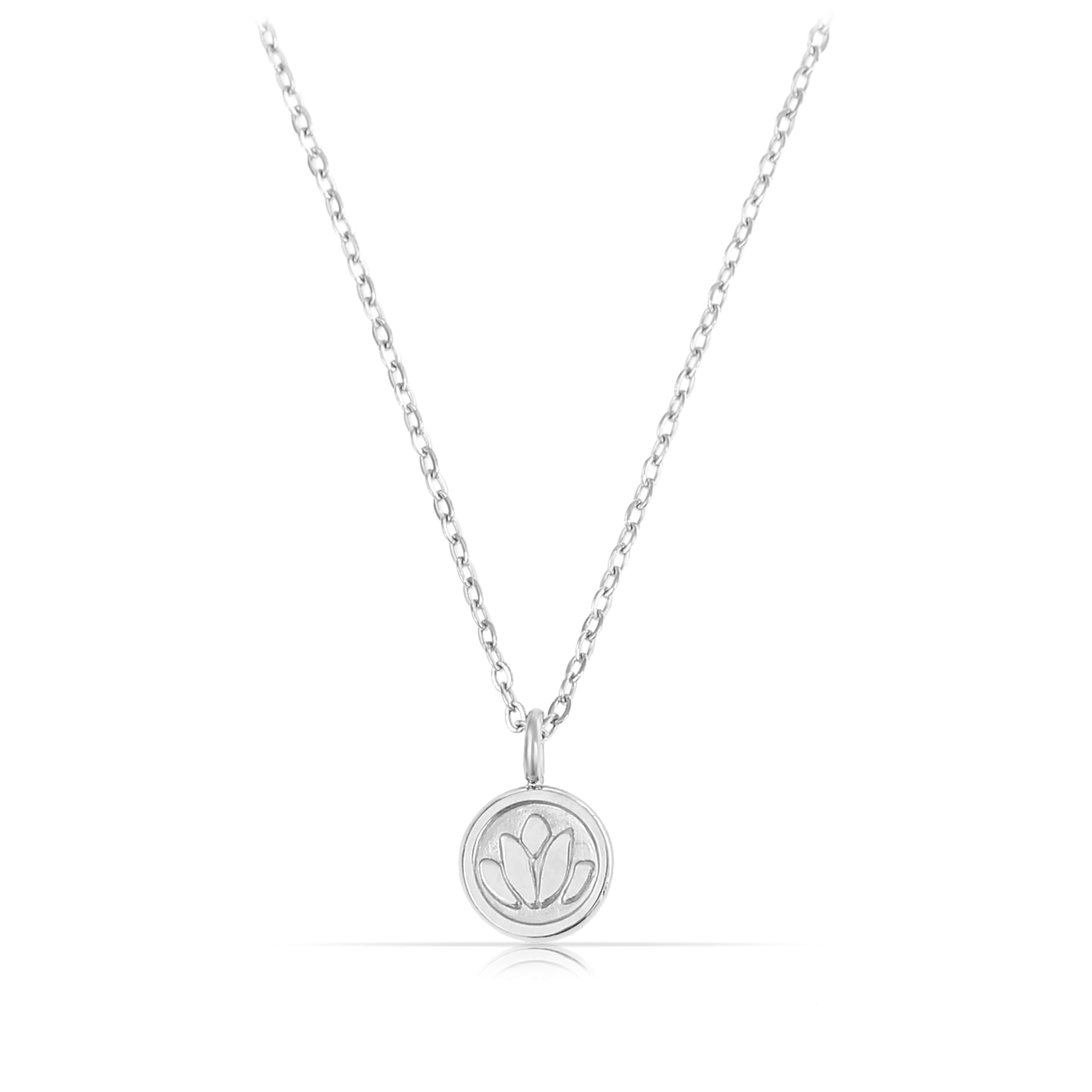 Made By Nami - Wholesale Pendant/Charm Necklace - Necklace with lotus pendant in silver1