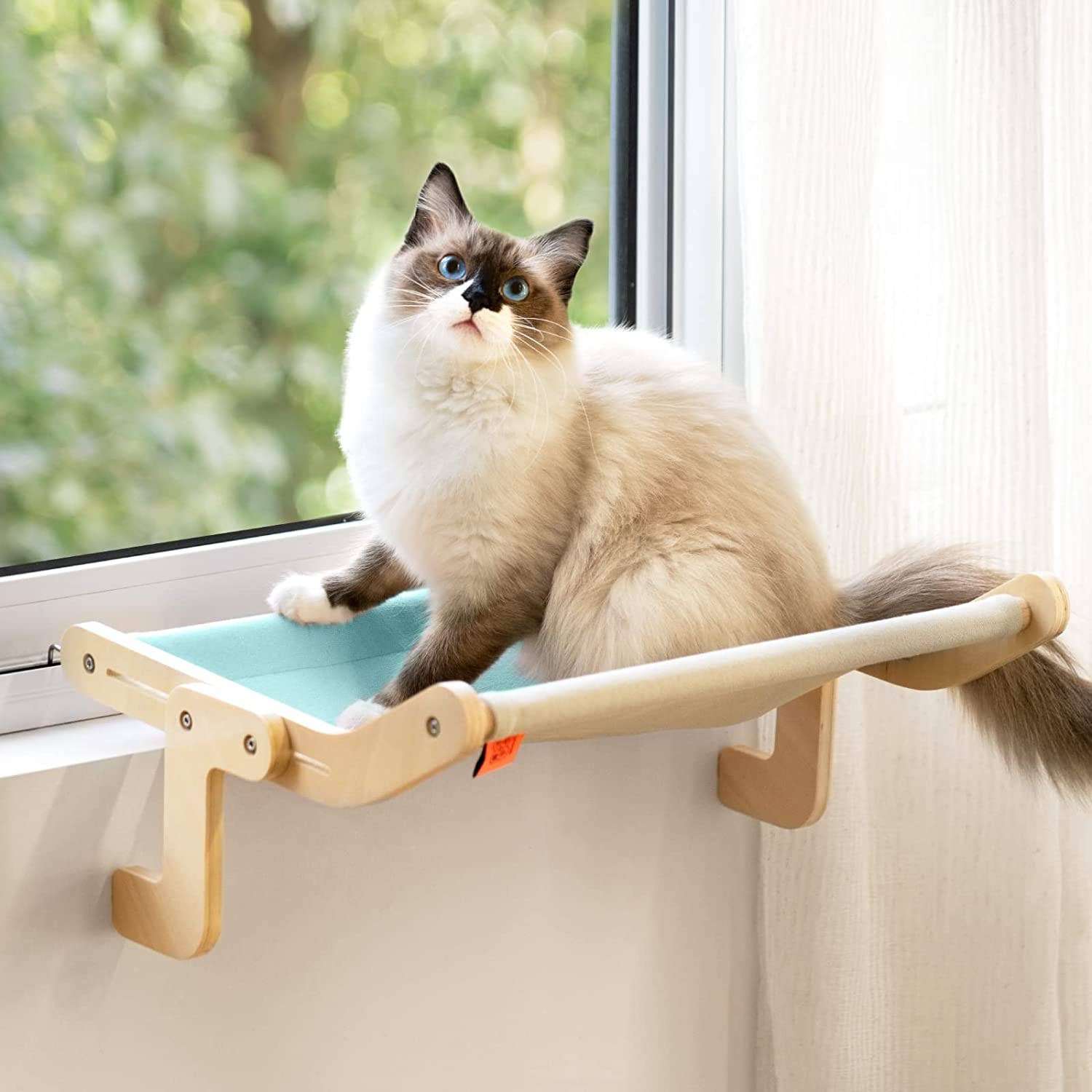 Robud & Mewoofun Official Store - Wholesale Pet Bed - Cat/Dog - Mewoofun Cat Pet Window Wooden Component Bed Hanging Cotton27