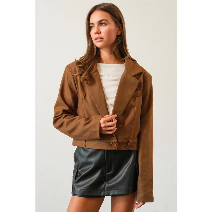 HYFVE - Wholesale Blazer - Women's - Button Band Cropped Jacket2