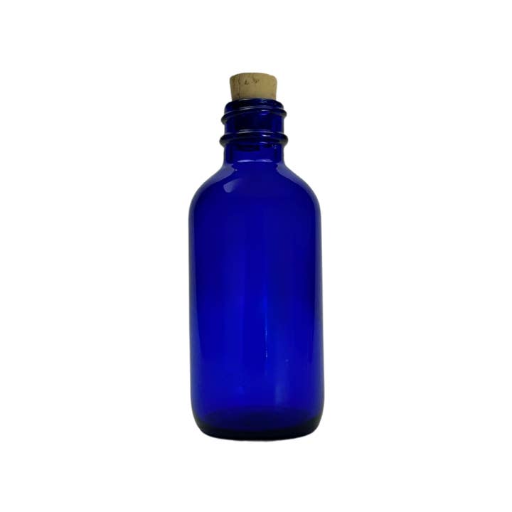 The Bottle Shoppe - Wholesale Aromatherapy Lotion/Oil - 2 oz. (60 ML) Cobalt Blue Boston Round Glass Bottle / Cork