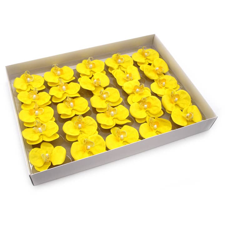 Craft Soap Flower - Orchid - Yellow for wholesale by Ancient Wisdom