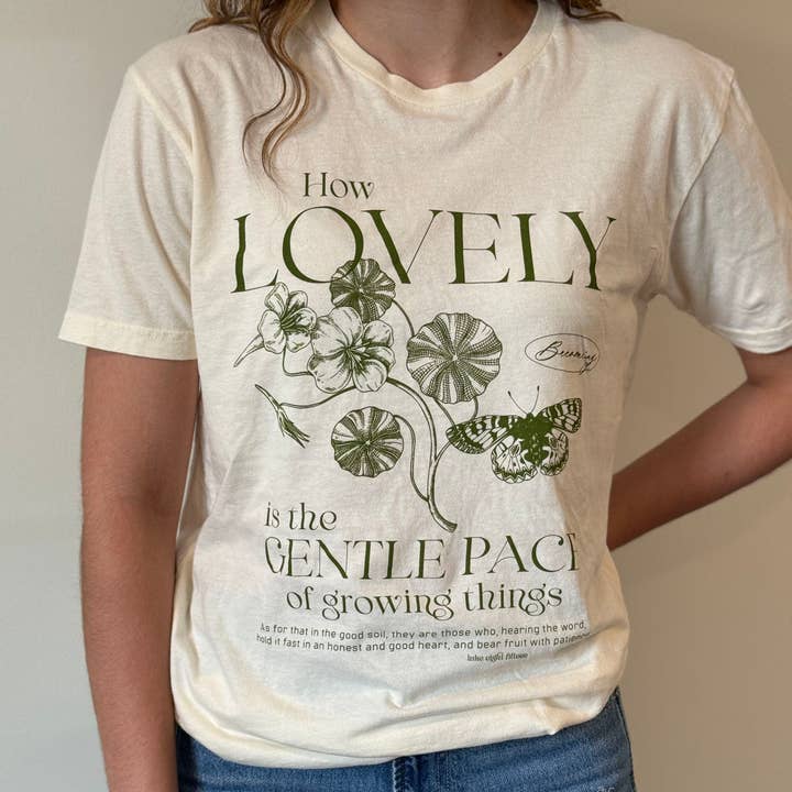 Growing Things Tee in Washed Natural for wholesale by Etch & Co