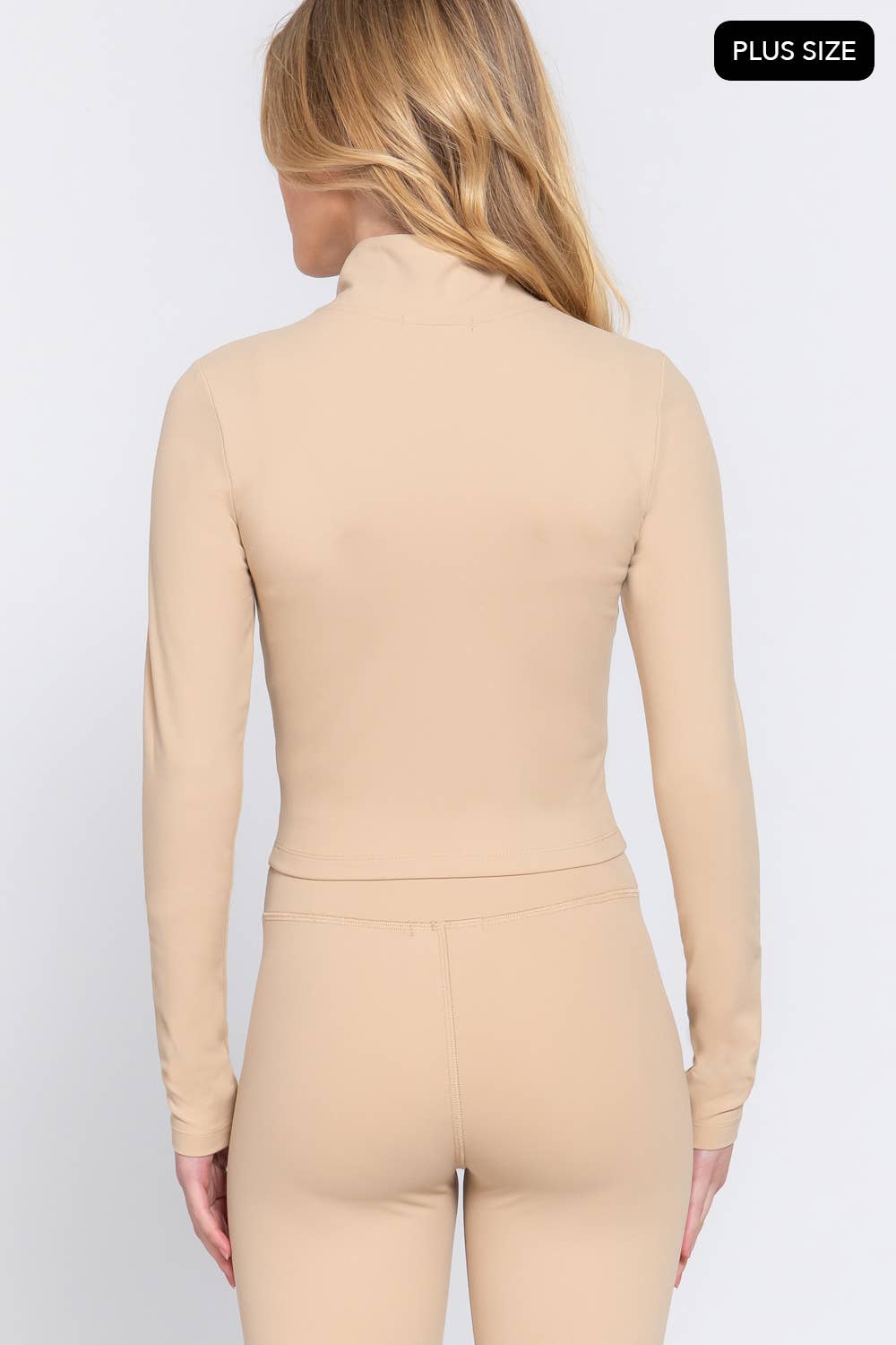 Active Basic | Active USA – wholesale Athletic jacket – Women′s – [PLUS SIZE] Long Sleeve Mock Neck Zip-Up Workout Jacket 41