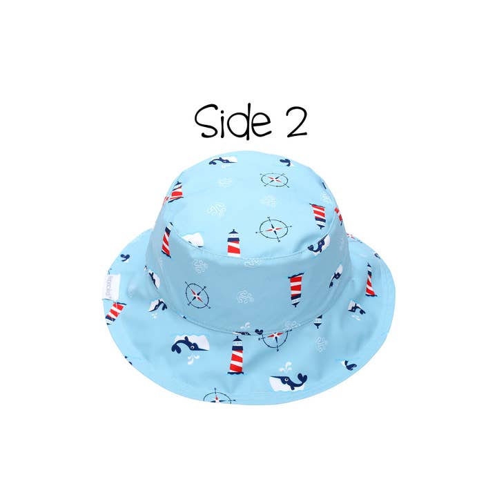 FlapJackKids - Wholesale Sun Hat - Kids - Kids UPF50+ Patterned Sun Hat - Nautical