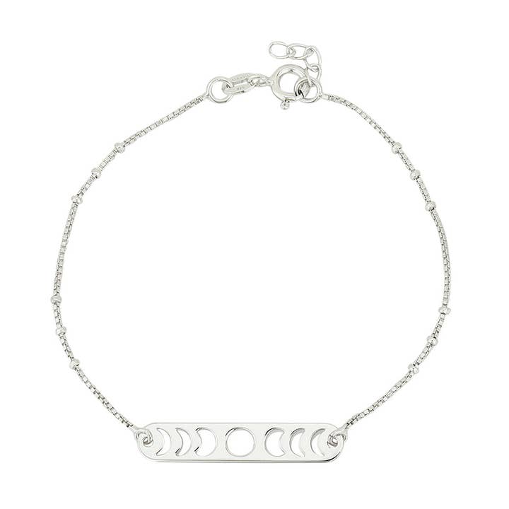 Adjustable Moon Phase Bracelet in 925 Sterling Silver for wholesale by Amaaya Jewelry