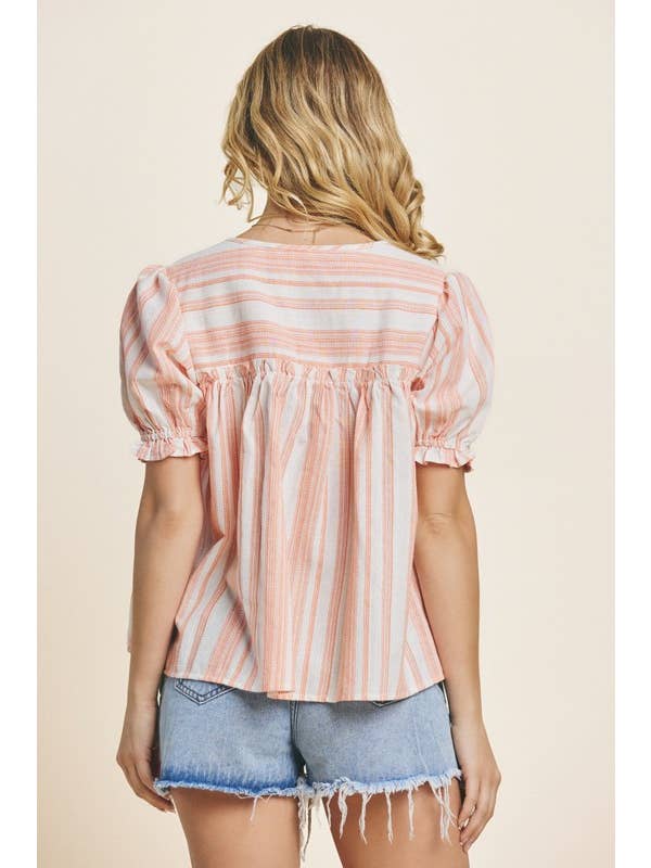 Oddi - Vente Chemisier – femme - Blouse imprimée à rayures teintées2