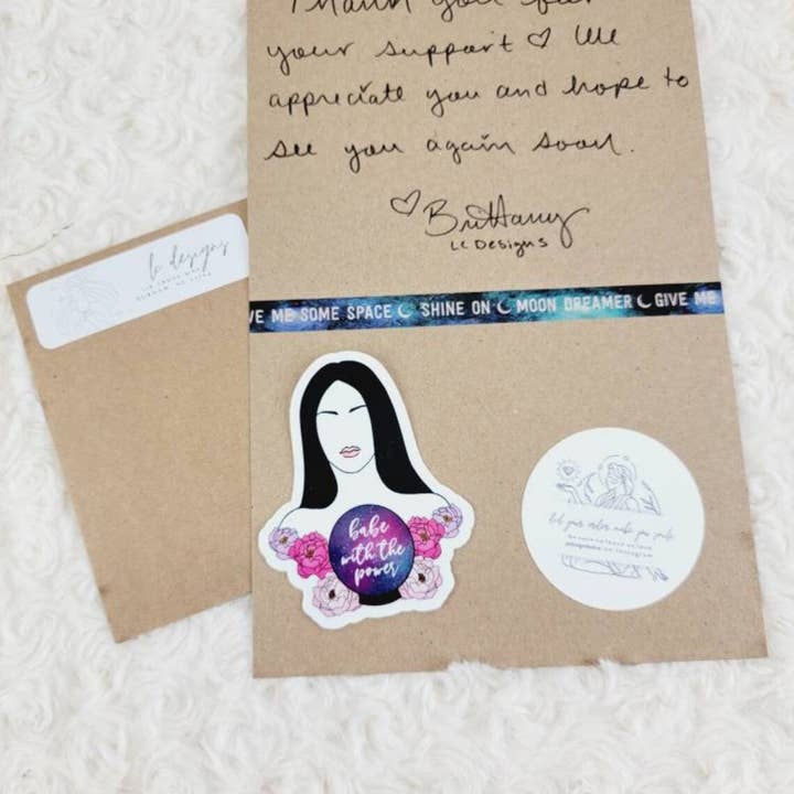 LC Designs - Wholesale Sticker - Babe With The Power Die Cut Sticker1