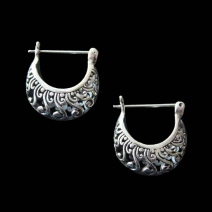Tika – wholesale Hoop earrings – Silver Filigree Earrings