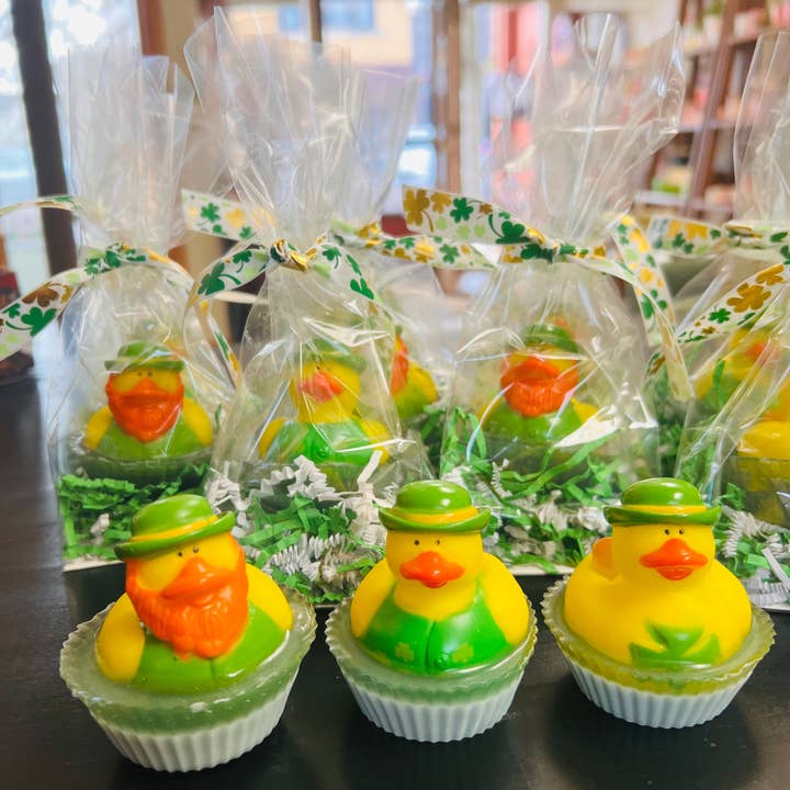 St. Patrick's Day Duck Soap for wholesale by 1111 Elm Candle & Soap Shoppe