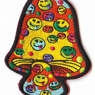 Smiley Face Psychedelic Mushroom Patch for wholesale by Gypsy Rose