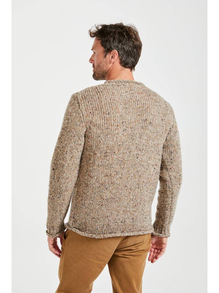 Aran Woollen Mills - Vente Pull en maille – homme - Pull homme col roulé en tweed Raheen - Avoine7