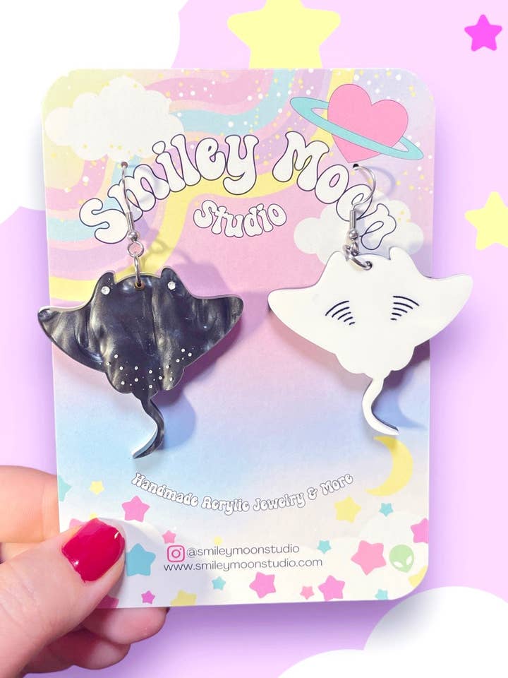 Manta Ray Earrings for wholesale by Smiley Moon Studio
