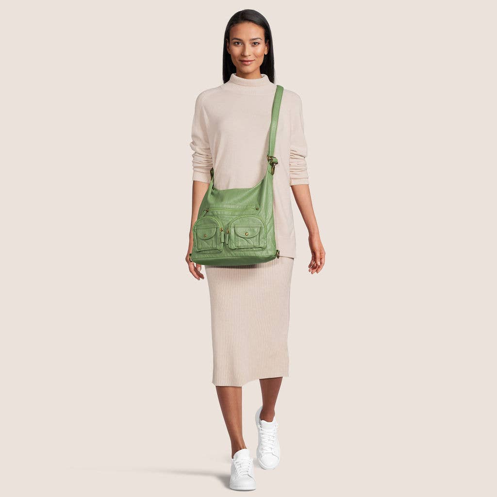 AMPERE CREATIONS - Wholesale Backpack - Women's - Convertible Soft Vegan Leather 3 in 1 Crossbody Backpack Bag35