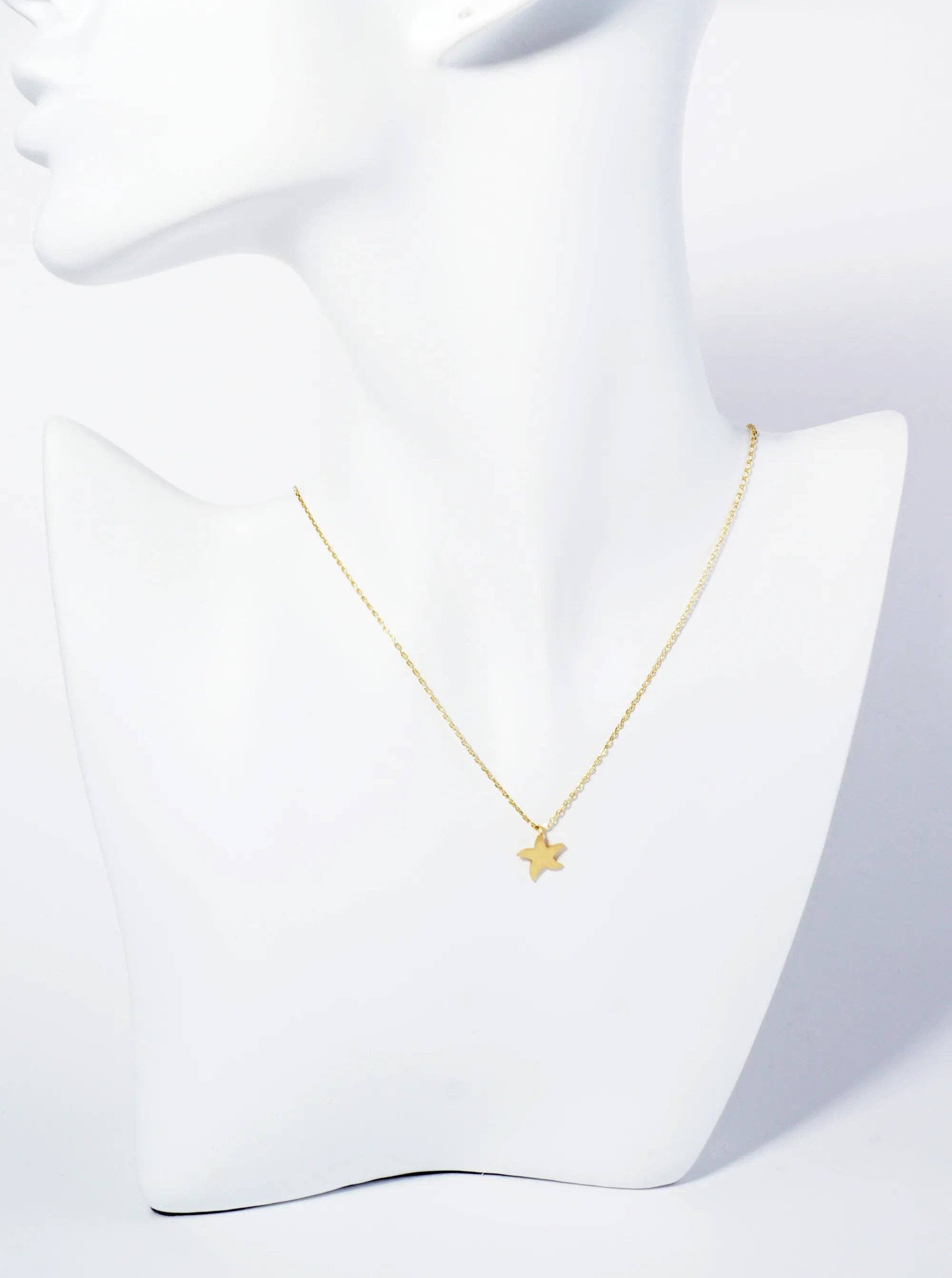 Wild Honey - Wholesale Pendant/Charm Necklace - 18K Gold Dipped Brushed Brass Starfish Pendant Necklace2