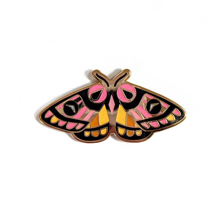 Fårfjäril Hård Emaljpin med Glitter för wholesale av Amber Leaders Designs