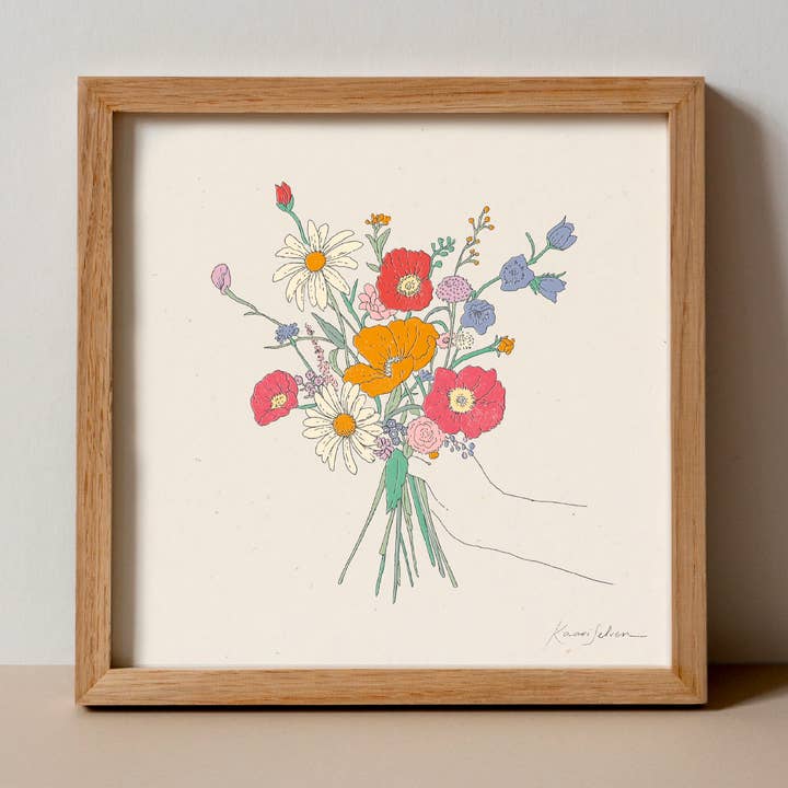 Floral Bouquet I Art Print - Hush Poppy Collection for wholesale by Kaari & Co.