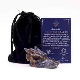 Dragão de Pedra Preciosa - Sodalita - Grande 60X30X35mm por atacado de Crystal Cove