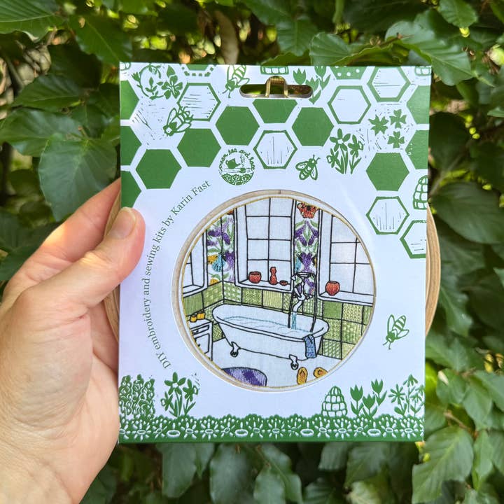 Cream Tea and Lace - Wholesale Embroidery/Cross Stitch Supplies - embroidery kit bathroom, interior design modern hoop art11