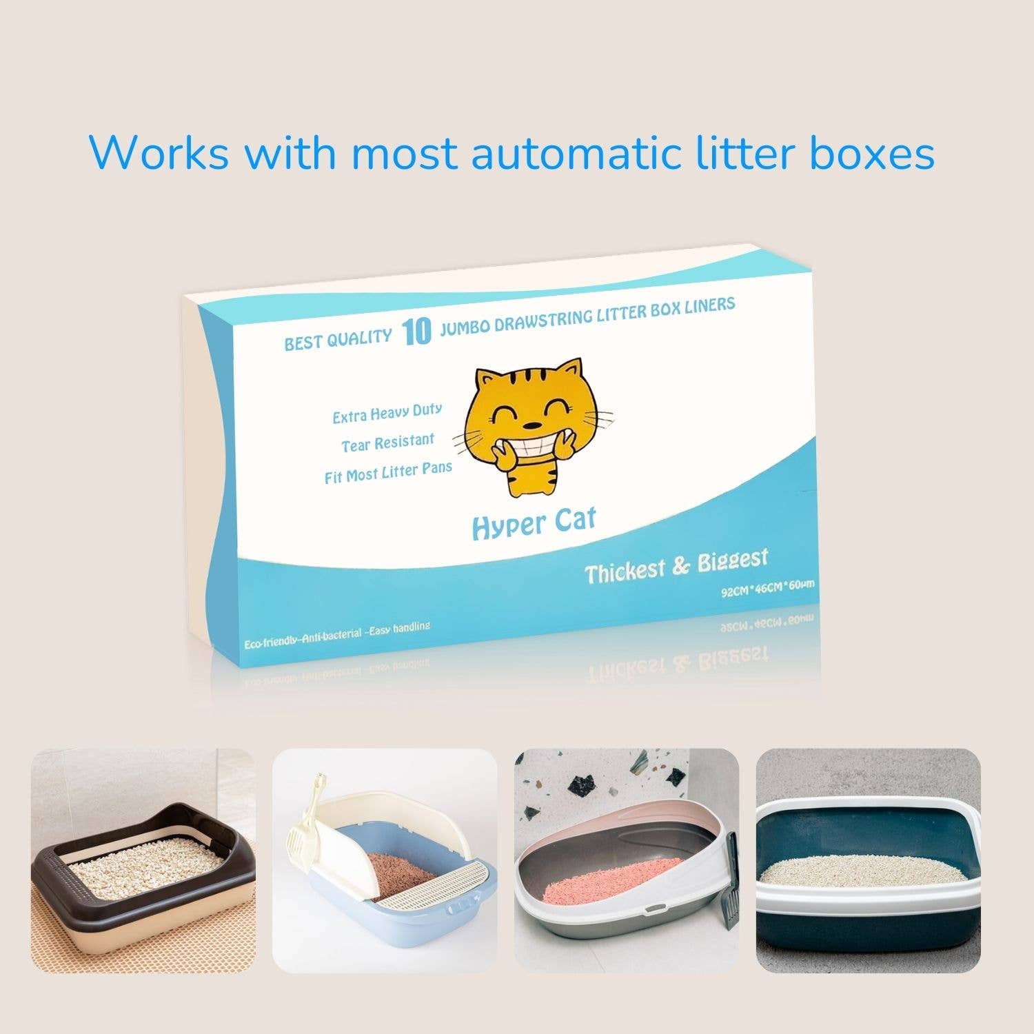 Pet N Pet - Wholesale Pet Poop Bag - Pet N Pet Jumbo Cat Litter Box Liners – 60 Count, Drawstring5