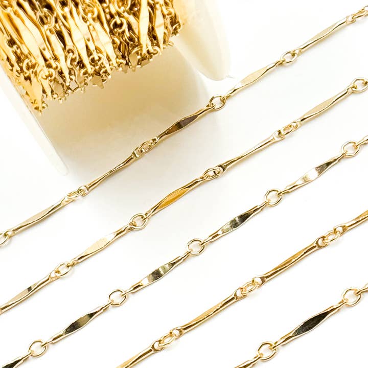 Cadena de barra cóncava de oro amarillo macizo 40/8720BD-14K. para venta al por mayor de Tresor Jewelry Inc.