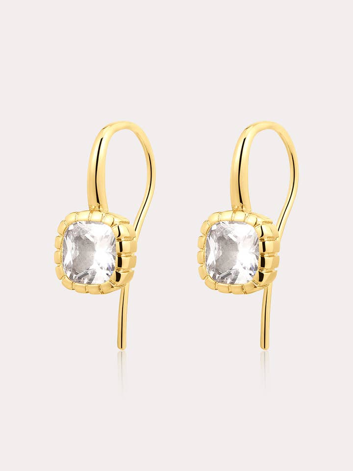 The Classique Cushion Hook Earrings for wholesale by Luv AJ